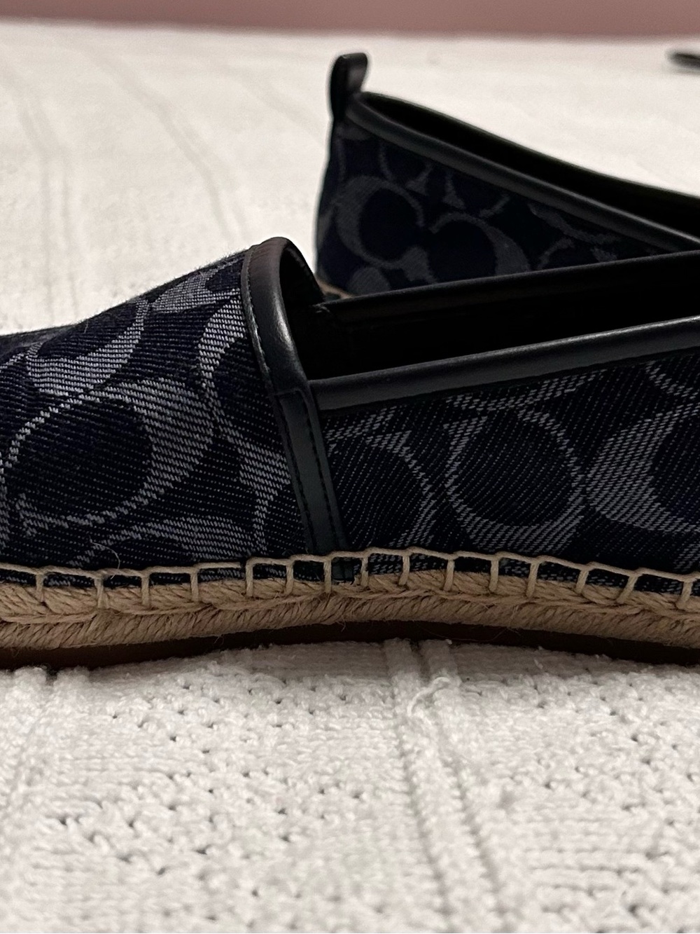 COACH Navy Signature Canvas Espadrille Flats - Picture 5 of 6
